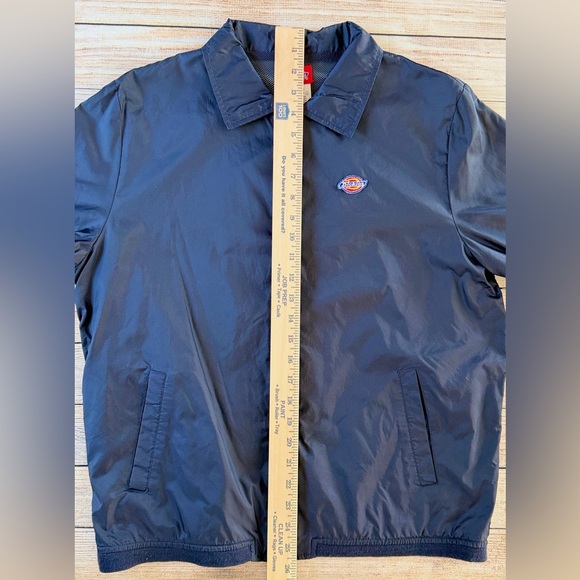Dickies Girl Navy Blue Coach Jacket Windbreaker Snap Mesh Lined Size L - Picture 6 of 10
